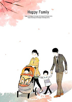 전신 PSD 나무 식물 여자 남자 행복 아들 어린이 일러스트 가족 엄마 함께함 서기 미소 웃음 사람 소년 여러명 성인 부모 소풍 화목 벚꽃 자녀 아기 아빠 벚나무 유모차 국내일러스트 꽃 감정 다수 컨셉 관계 모션 표정 야외활동 아기용품 파일형식