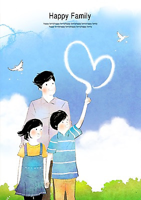 PSD 식물 동물 구름 여자 남자 딸 행복 아들 어린이 일러스트 가족 조류 하늘 함께함 서기 미소 웃음 사람 소녀 소년 성인 세명 부모 화목 자녀 하트 풀 아빠 국내일러스트 자연요소 모양 감정 컨셉 관계 모션 표정 파일형식