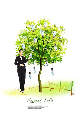 전신 PSD 나무 식물 편집이미지 여자 비즈니스 전구 조명 한명 서기 미소 웃음 사람 동양인 성인 울타리 한국인 비즈니스우먼 백열등 여자만 여자한명만 성인여자만 성인만 이미지편집 1 모션 표정 인종 담장 직장인 파일형식