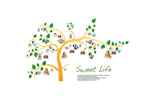 PSD 나무 식물 편집이미지 리본 잎 포장 선물포장 선물 이벤트 사람없음 장식 선물상자 상자 이미지편집 파일형식