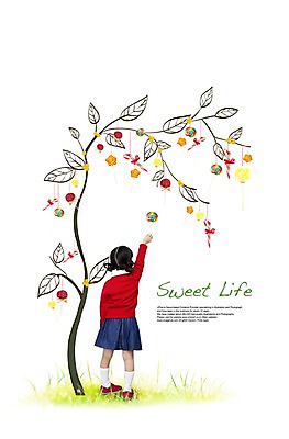 전신 PSD 나무 식물 편집이미지 여자 어린이 잎 막대사탕 사탕 한명 서기 사람 동양인 소녀 뒷모습 풀 여자만 여자한명만 어린이만 소녀만 소녀한명만 이미지편집 1 뷰포인트 모션 디저트 인종 파일형식