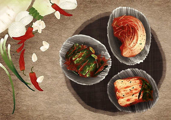 PSD 한국문화 한국전통 전통 전통문화 한식 채소 일러스트 고추 양파 김치 한국 마늘 요리 사람없음 전통음식 무 발효 배추김치 파 발효음식 총각김치 오이소박이 국내일러스트 동양문화 아시아 문화 음식 뿌리채소 파일형식