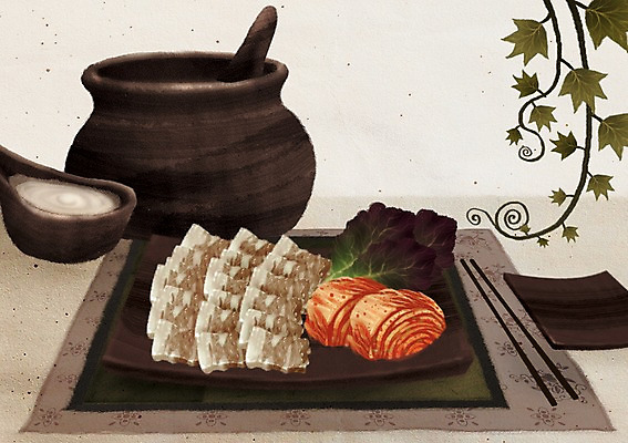 PSD 식물 한국문화 한국전통 전통 그릇 접시 전통문화 한식 음식 잎 술잔 일러스트 김치 한국 육류 요리 사람없음 전통음식 쌈 보쌈 막걸리 육식 술독 국내일러스트 동양문화 식기 아시아 문화 식재료 잔 주류 파일형식