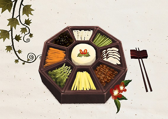 PSD 식물 한국문화 한국전통 전통 꽃 전통문화 한식 음식 잎 채소 일러스트 젓가락 오이 한국 육류 요리 사람없음 계란 버섯 당근 전통음식 소고기 쌈 표고버섯 구절판 목이버섯 숙주나물 국내일러스트 동양문화 아시아 문화 식재료 뿌리채소 수저 알 나물 파일형식