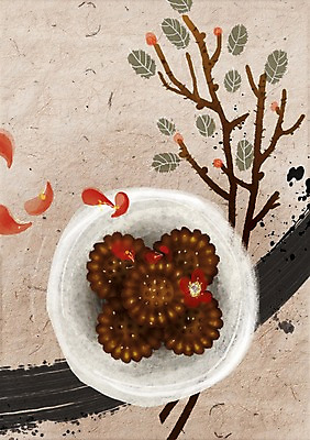 PSD 나무 식물 한국문화 한국전통 전통 그릇 꽃 전통문화 한식 음식 일러스트 디저트 한국 요리 사람없음 과자 전통음식 사발 한과 약과 전통다과 국내일러스트 동양문화 식기 아시아 문화 사기그릇 다과 파일형식