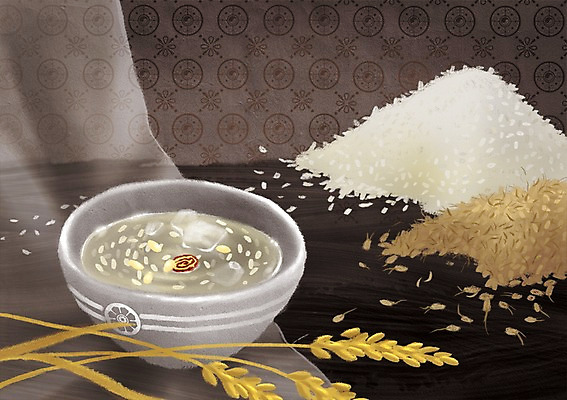 PSD 한국문화 한국전통 전통 그릇 전통문화 음료 한식 음식 일러스트 곡류 한국 요리 사람없음 얼음 전통음식 벼 쌀 사발 전통차 식혜 국내일러스트 자연요소 동양문화 식기 아시아 문화 차_음료 사기그릇 파일형식