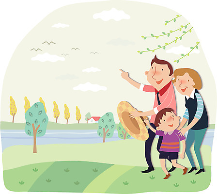 전신 나무 식물 동물 구름 모자 여자 남자 아들 어린이 잎 농업 일러스트 가족 조류 엄마 주택 함께함 서기 미소 웃음 사람 손짓 소년 초원 성인 세명 부모 농사 검지손가락 자녀 가리킴 아빠 농부 밀짚모자 귀농 국내일러스트 AI파일 자연요소 직업 모자_잡화 잡화 산업 컨셉 손가락 관계 모션 표정 건물 파일형식 벡터