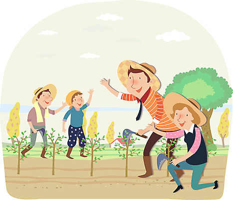 전신 나무 식물 구름 모자 여자 남자 농업 일러스트 가족 주택 함께함 장화 서기 미소 웃음 사람 손짓 여러명 성인 수건 농사 인사 농부 농기구 밀짚모자 귀농 이웃 호미 성인만 국내일러스트 AI파일 자연요소 직업 모자_잡화 잡화 산업 다수 신발 컨셉 관계 모션 표정 건물 위생용품 예절 파일형식 벡터