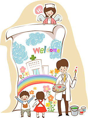 식물 구름 여자 남자 꽃 어린이 무지개 일러스트 의학 건강 병원 미소 웃음 사람 소녀 빌딩 소년 성인 두명 건물 치료 건강관리 페인트 물감 간호사 의료진 의사 붓 도움 그리기 팔레트 보호 질병 복지 그림 질병관리 국내일러스트 AI파일 자연요소 직업 건축물 컨셉 모션 표정 관리 미술도구 사회이슈 파일형식 벡터