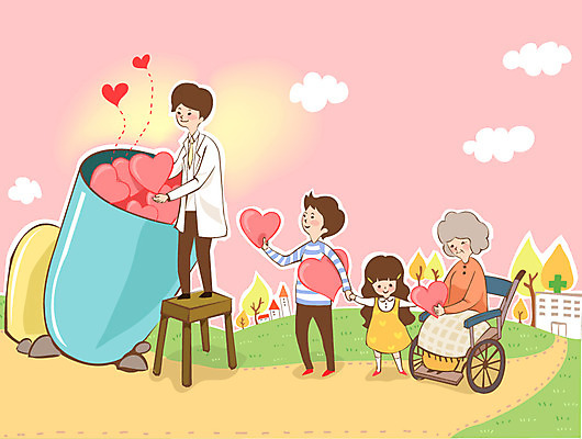 전신 나무 식물 구름 여자 노년 남자 할머니 어린이 의자 일러스트 의학 건강 병원 사랑 서기 미소 웃음 사람 소녀 여러명 성인 건물 치료 알약 약 건강관리 환자 의료진 의사 하트 도움 보호 질병 복지 휠체어 질병관리 국내일러스트 AI파일 자연요소 모양 직업 건축물 감정 가구 다수 컨셉 모션 표정 관리 사회이슈 파일형식 벡터