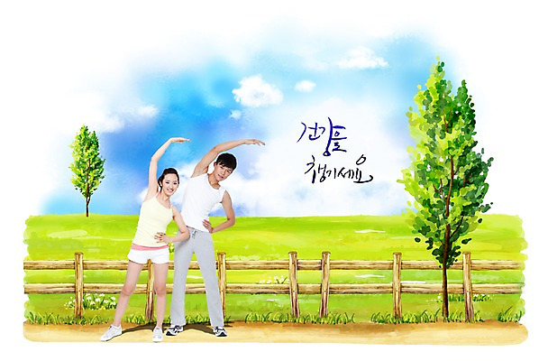 전신 PSD 외국인 나무 식물 구름 편집이미지 라이프스타일 커플 여자 남자 커플라이프 허리손 포즈 하늘 건강 관리 서기 미소 웃음 사람 동양인 손짓 잔디 초원 성인 두명 라이프 울타리 운동복 운동 중국인 손들기 건강관리 스트레칭 풀 체조 성인만 이미지편집 자연요소 옷 관계 모션 표정 인종 생활 담장 파일형식