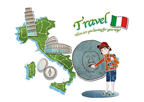 전신 PSD 라이프스타일 건축물 여자 건축 해외여행 여행 지도 일러스트 한명 서기 미소 웃음 사람 성인 라이프 관광지 여행객 이탈리아 도시 세계여행 국기 나침반 시티라이프 여자만 여자한명만 성인여자만 성인만 국내일러스트 1 해외 유럽 모션 표정 생활 세계 파일형식