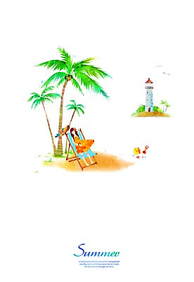 전신 PSD 나무 식물 동물 계절 여자 어린이 백그라운드 일러스트 갈매기 조류 휴식 등대 한명 미소 웃음 사람 앉기 풍경 소녀 여름 야자수 여자만 여자한명만 어린이만 소녀만 소녀한명만 국내일러스트 1 컨셉 모션 표정 파일형식