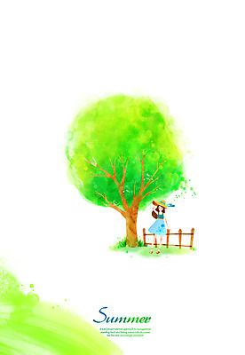 전신 PSD 나무 식물 계절 여자 어린이 백그라운드 일러스트 한명 서기 미소 웃음 사람 풍경 소녀 여름 울타리 여자만 여자한명만 어린이만 소녀만 소녀한명만 국내일러스트 1 모션 표정 담장 파일형식