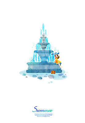 전신 PSD 계절 여자 어린이 백그라운드 일러스트 한명 미소 웃음 사람 앉기 풍경 소녀 물 여름 분수 분수대 분수_분수대 여자만 여자한명만 어린이만 소녀만 소녀한명만 국내일러스트 자연요소 1 모션 표정 파일형식