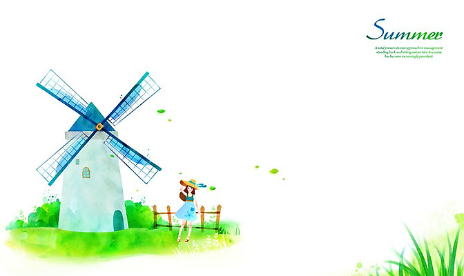 전신 PSD 계절 여자 어린이 백그라운드 일러스트 한명 서기 미소 웃음 사람 풍경 소녀 여름 울타리 풍차 여자만 여자한명만 어린이만 소녀만 소녀한명만 국내일러스트 1 모션 표정 담장 파일형식