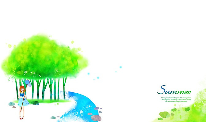 전신 PSD 나무 식물 계절 여자 어린이 백그라운드 일러스트 한명 서기 미소 웃음 사람 풍경 소녀 물 여름 개울 채집망 여자만 여자한명만 어린이만 소녀만 소녀한명만 국내일러스트 자연요소 1 모션 표정 강 파일형식