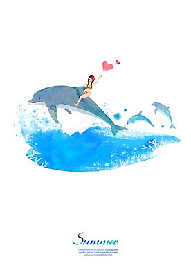 전신 PSD 동물 계절 여자 수영복 어린이 바다 백그라운드 일러스트 포유류 한명 미소 웃음 사람 앉기 풍경 손짓 소녀 여름 비키니 바다동물 하트 돌고래 여자만 여자한명만 어린이만 소녀만 소녀한명만 국내일러스트 모양 1 옷 모션 표정 수중동물 파일형식