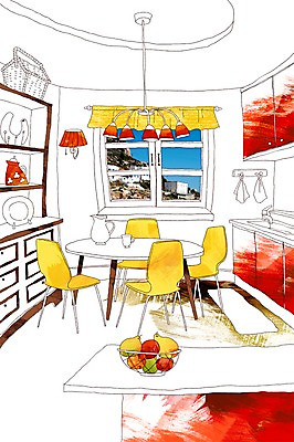 PSD 편집이미지 열매 가구 백그라운드 과일 창문 식탁 탁자 포토일러 조명 풍경 사람없음 건물 장식 인테리어 주방 오브젝트 싱크대 서랍장 이미지편집 식물 건축물 디자인 생활용품 개수대 파일형식