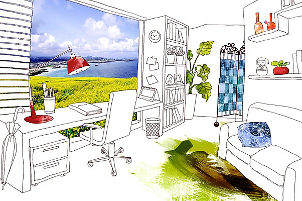 PSD 식물 구름 편집이미지 꽃 화분 가구 백그라운드 쿠션 의자 우산 창문 포토일러 하늘 조명 책장 풍경 사람없음 장식 책 인테리어 소파 방 스탠드 서재 책상 오브젝트 유채 서랍장 공부방 파티션 이미지편집 자연요소 디자인 생활용품 파일형식