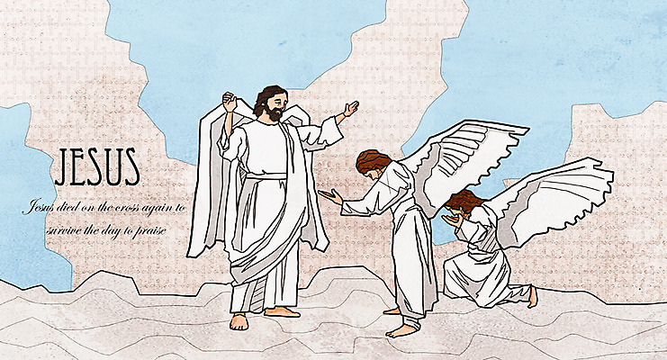 전신 PSD 남자 기독교 종교 백그라운드 십자가 일러스트 천사 부활절 사람 여러명 성인 교회 믿음 희망 기도 예수 부활 남자만 성인남자만 성인만 국내일러스트 기념일 감정 다수 종교건축 건물 신_종교 파일형식