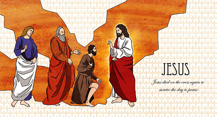 전신 PSD 여자 남자 기독교 종교 백그라운드 십자가 일러스트 부활절 사람 여러명 성인 교회 믿음 희망 기도 예수 부활 성인만 국내일러스트 기념일 감정 다수 종교건축 건물 신_종교 파일형식