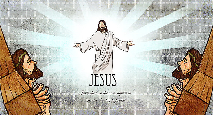 PSD 남자 기독교 종교 백그라운드 십자가 일러스트 왕관 부활절 사람 성인 세명 교회 믿음 희망 예수 부활 가시면류관 남자만 성인남자만 성인만 국내일러스트 기념일 감정 종교용품 종교건축 건물 신_종교 파일형식