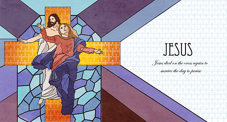 전신 PSD 여자 남자 기독교 종교 백그라운드 십자가 일러스트 창문 부활절 서기 사람 성인 두명 교회 믿음 희망 예수 부활 스테인드글라스 성인만 국내일러스트 기념일 감정 종교건축 모션 유리 건물 신_종교 파일형식