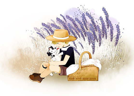 전신 PSD 식물 동물 모자 남자 반려견 어린이 일러스트 포유류 함께함 한명 미소 웃음 사람 앉기 소년 반려동물 바구니 개 강아지 소통 남자만 남자한명만 어린이만 소년만 소년한명만 국내일러스트 1 잡화 컨셉 모션 표정 파일형식