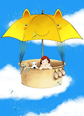 PSD 동물 구름 여자 반려견 어린이 일러스트 우산 포유류 하늘 함께함 한명 미소 웃음 사람 앉기 소녀 소년 상반신 반려동물 바구니 기구 열기구 개 강아지 소통 어린이만 국내일러스트 자연요소 1 남자 컨셉 항공교통 모션 표정 파일형식