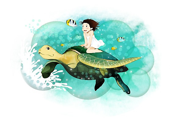전신 PSD 동물 여자 어린이 일러스트 파충류 함께함 어류 한명 미소 웃음 사람 앉기 소녀 바닷속 수중 바다동물 거북이 소통 여자만 여자한명만 어린이만 소녀만 소녀한명만 국내일러스트 1 바다 컨셉 모션 표정 수중동물 파일형식