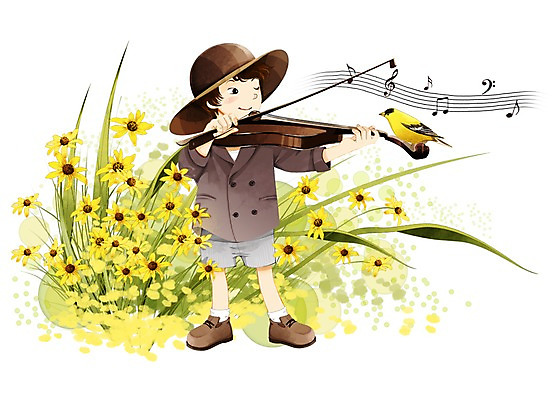 전신 PSD 식물 동물 모자 남자 꽃 어린이 악기 음악 연주 음표 일러스트 조류 현악기 함께함 한명 서기 미소 웃음 사람 소년 노란색 풀 높은음자리표 바이올린 오선지 소통 남자만 남자한명만 어린이만 소년만 소년한명만 국내일러스트 1 기호 잡화 컬러 컨셉 모션 문화예술 표정 악보 오선 파일형식