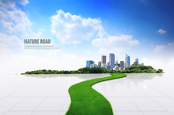 PSD 식물 구름 편집이미지 길 자연 하늘 빌딩 잔디 초원 사람없음 건물 풀 이미지편집 자연요소 건축물 생태계 파일형식