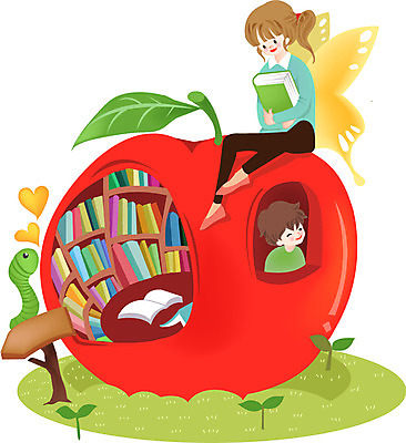 여자 어린이교육 교육 남자 어린이 날개 일러스트 상상 책장 미소 웃음 사람 앉기 소녀 소년 두명 책 독서 새싹 하트 벌레 사과 애벌레 어린이만 국내일러스트 AI파일 모양 식물 가구 곤충 과일 모션 표정 파일형식 벡터