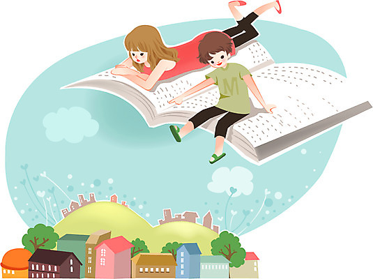 건축물 여자 어린이교육 교육 남자 어린이 일러스트 상상 하늘 미소 웃음 사람 앉기 손짓 소녀 소년 두명 건물 책 눕기 독서 마을 비행 가리킴 도시 어린이만 국내일러스트 AI파일 건축 모션 표정 파일형식 벡터