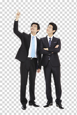 스튜디오촬영 전신 편집이미지 응시 남자 포즈 비즈니스 모션 실내 서기 미소 웃음 사람 동양인 정장 손짓 성인 두명 손들기 팔짱 한국인 올려보기 가리킴 직장인 비즈니스맨 PNG 남자만 성인남자만 성인만 편집소스 직업 시선 옷 표정 인종 내부 파일형식