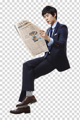 스튜디오촬영 전신 편집이미지 응시 남자 포즈 비즈니스 모션 실내 한명 들기 사람 앉기 동양인 정장 손짓 성인 한국인 다리꼬기 직장인 비즈니스맨 신문 영자신문 PNG 남자만 남자한명만 성인남자만 성인만 편집소스 직업 1 시선 옷 인종 내부 간행물 뉴스 파일형식
