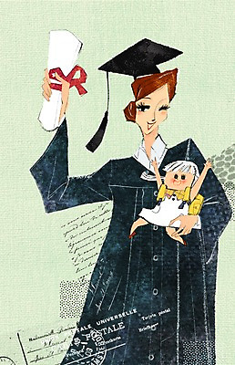 PSD 여자 딸 일러스트 학사모 졸업 엄마 졸업식 사랑 서기 미소 웃음 사람 상반신 성인 두명 부모 육아 자녀 아기 졸업가운 졸업장 모성애 열정 슈퍼맘 여자만 국내일러스트 모자_잡화 교육 감정 가족 모션 표정 가운 주부 파일형식