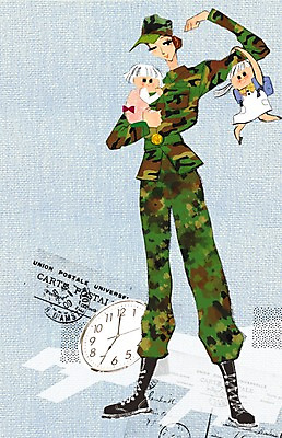 전신 PSD 여자 딸 어린이 시계 유니폼 일러스트 엄마 사랑 서기 미소 웃음 사람 소녀 성인 세명 부모 군인 육아 자녀 아기 군복 모성애 열정 슈퍼맘 여군 여자만 국내일러스트 직업 옷 감정 가족 모션 표정 주부 국군 파일형식