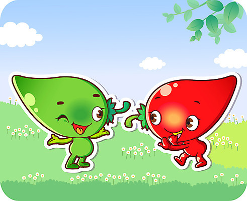 식물 구름 캐릭터 음식 컬러 채소 일러스트 홍보캐릭터 고추 하늘 팔벌리기 윙크 미소 웃음 잔디 초원 사람없음 빨간색 초록색 농작물 나뭇가지 특산물 홍고추 음식캐릭터 풋고추 식물캐릭터 채소캐릭터 일러캐릭터 AI파일 자연요소 나무 농업 모션 표정 파일형식 벡터