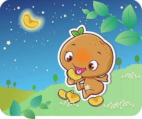 나무 식물 캐릭터 별 음식 채소 일러스트 홍보캐릭터 밤하늘 하늘 디저트 감자 뿌리채소 미소 웃음 들기 잔디 초원 사람없음 농작물 과자 달 나뭇가지 특산물 음식캐릭터 식물캐릭터 채소캐릭터 감자칩 일러캐릭터 AI파일 자연요소 농업 모션 표정 칩_음식 야간 파일형식 벡터