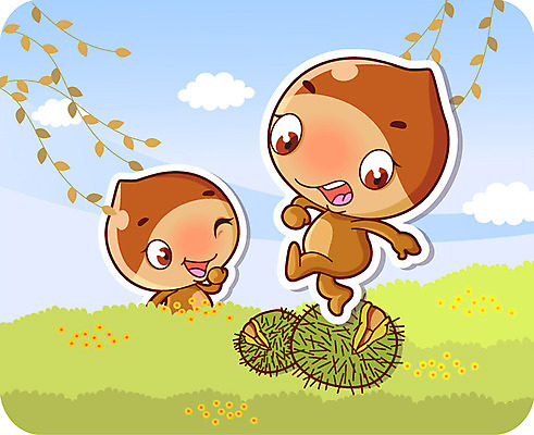 식물 구름 캐릭터 계절 열매 음식 컬러 과일 일러스트 홍보캐릭터 하늘 나뭇잎 표정 미소 웃음 잔디 초원 사람없음 갈색 놀람 견과류 가을 나뭇가지 가시 밤 밤송이 특산물 음식캐릭터 과일캐릭터 식물캐릭터 견과류캐릭터 일러캐릭터 AI파일 자연요소 나무 감정 잎 밤_견과류 파일형식 벡터