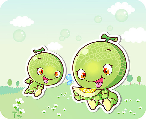 나무 식물 구름 캐릭터 응시 꽃 음식 컬러 과일 일러스트 홍보캐릭터 하늘 미소 웃음 들기 잔디 초원 사람없음 초록색 달리기 물방울 멜론 특산물 음식캐릭터 과일캐릭터 식물캐릭터 멜론캐릭터 일러캐릭터 AI파일 자연요소 시선 모션 표정 파일형식 벡터