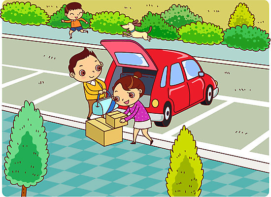 전신 나무 식물 라이프스타일 여자 남자 어린이 교통수단 포즈 가방 일러스트 자동차 서기 미소 웃음 들기 사람 소년 라이프 세명 상자 달리기 짐 풀 개 강아지 주차 즐거움 교통안전 주차장 안전운전 자동차예절 자동차트렁크 어린이만 국내일러스트 AI파일 잡화 감정 육상교통 교통 포유류 모션 표정 안전 생활 반려동물 파일형식 벡터