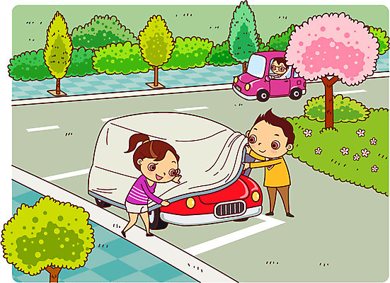 전신 나무 식물 라이프스타일 여자 남자 도로 길 교통수단 일러스트 자동차 서기 미소 웃음 사람 상반신 라이프 세명 차도 커버 예절 풀 주차 교통안전 주차장 안전운전 자동차예절 차선_도로 국내일러스트 AI파일 육상교통 교통 교통시설 모션 표정 안전 생활 파일형식 벡터