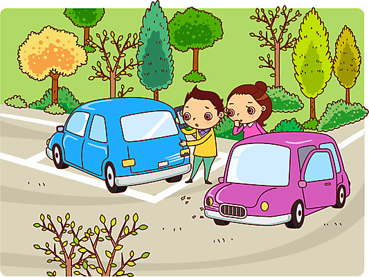 전신 나무 식물 라이프스타일 응시 여자 남자 도로 교통수단 일러스트 자동차 표정 서기 들기 사람 잔디 두명 라이프 스마트폰 차도 예절 풀 찡그림 교통사고 교통안전 질서 자동차예절 접촉사고 국내일러스트 AI파일 시선 길 육상교통 교통 교통시설 모션 안전 생활 핸드폰 스마트기기 사건 파일형식 벡터