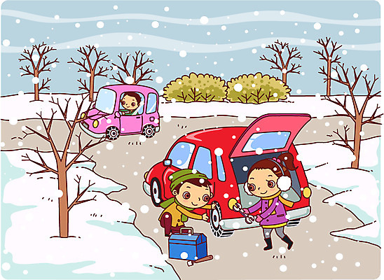 전신 나무 식물 라이프스타일 계절 여자 남자 도로 교통수단 겨울 일러스트 자동차 서기 미소 웃음 들기 사람 앉기 상반신 라이프 세명 차도 도구 공구 눈 바퀴 수리 쇠사슬 공구함 귀마개 검사_조사 타이어 교통안전 눈길 안전운전 자동차예절 점검 자동차정비 자동차트렁크 차량점검 눈내림 국내일러스트 AI파일 자연요소 잡화 길 육상교통 교통 교통시설 모션 날씨 눈_날씨 표정 안전 생활 파일형식 벡터