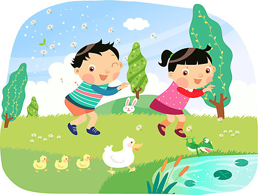 전신 나무 식물 동물 라이프스타일 여자 남자 꽃 어린이라이프 초등학생 어린이 새끼 포즈 일러스트 가족 자연 놀이 오리 개구리 서기 미소 웃음 사람 소녀 소년 잔디 초원 취미 두명 친구 토끼 연못 풀 개울 어미 흉내 즐거움 어린이만 국내일러스트 AI파일 학생 감정 포유류 관계 모션 조류 표정 양서류 생활 반려동물 강 생태계 파일형식 벡터