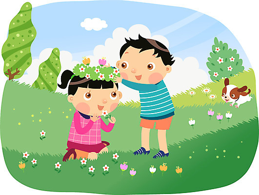 전신 나무 식물 동물 라이프스타일 여자 남자 꽃 어린이라이프 초등학생 어린이 일러스트 자연 놀이 서기 미소 웃음 사람 앉기 소녀 소년 잔디 초원 취미 두명 장식 친구 화관 풀 개 강아지 즐거움 어린이만 국내일러스트 AI파일 학생 감정 포유류 관계 모션 표정 생활 반려동물 생태계 파일형식 벡터