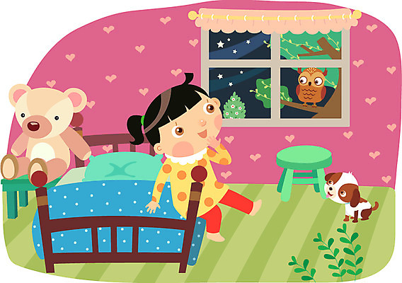 전신 나무 식물 동물 라이프스타일 여자 어린이라이프 별 초등학생 어린이 인형 의자 일러스트 창문 침구 놀이 밤하늘 한명 미소 웃음 사람 앉기 소녀 취미 곰인형 침실 방 침대 풀 개 강아지 야간 저녁 즐거움 부엉이 올빼미 방안 여자만 여자한명만 어린이만 소녀만 소녀한명만 국내일러스트 AI파일 자연요소 1 학생 감정 가구 포유류 모션 조류 하늘 표정 생활 반려동물 파일형식 벡터